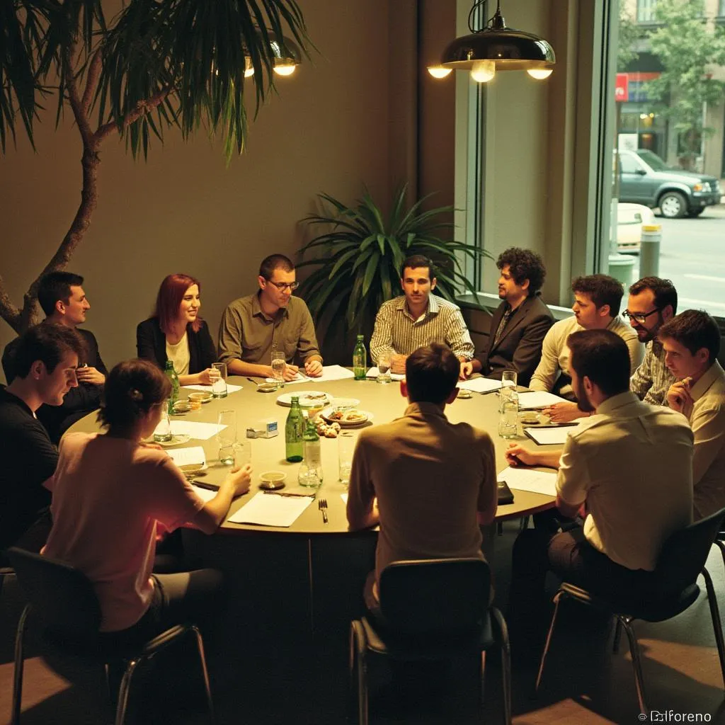 Fundadores de la empresa en la primera oficina